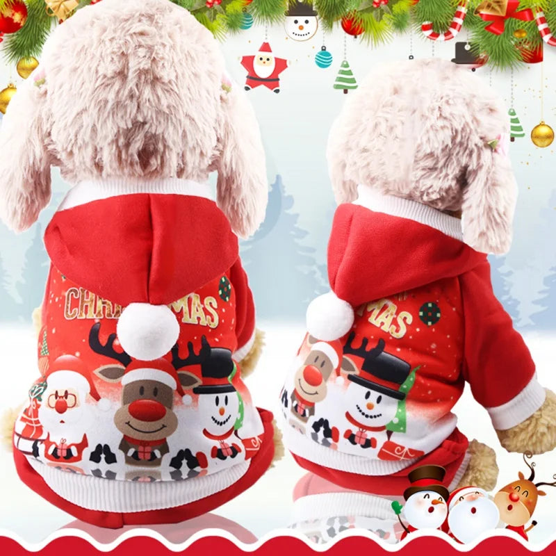 Christmas Pet Dog Jumpsuits Winter Warm Xmas Pets Dogs Clothes