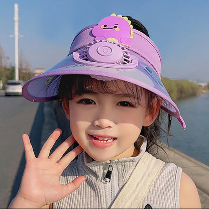 Children's Summer Sun Hat with Fan Sun Protection