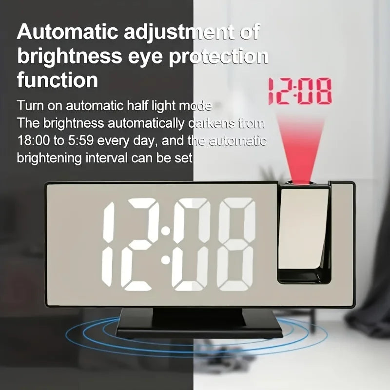 Projection alarm clock  multifunction Intelligent luminous clock Bedroom