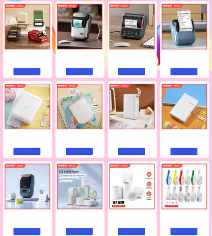 Label Printer Mini Bluetooth Sticker Maker Support Smartphones PC