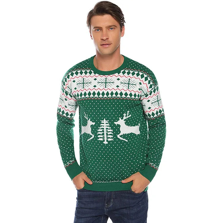 2025 New Christmas Matching Sweaters for Women Men Couples Knitwear Jacquard