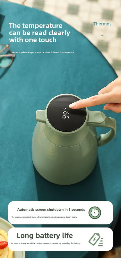 Hervidor térmico de cocina con pantalla digital para café, termo de vidrio de 1/1,3/2 l