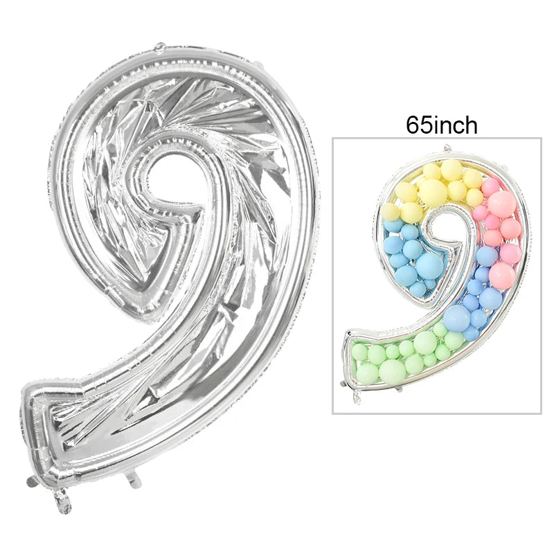 68inch Large Foil Number Balloon DIY Filling Frame 1st 18th Birthday