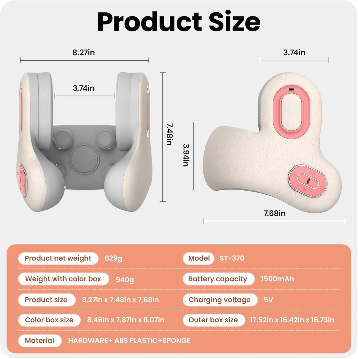 Neck Massager and Heat, U-Shape Memory Foam Airplane Pillows