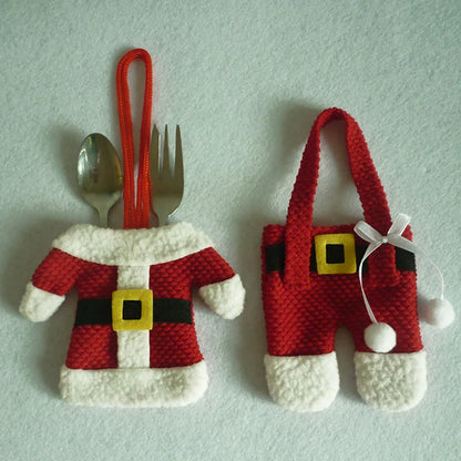 6pcs Christmas Table Decor Silverware Cutlery Tableware