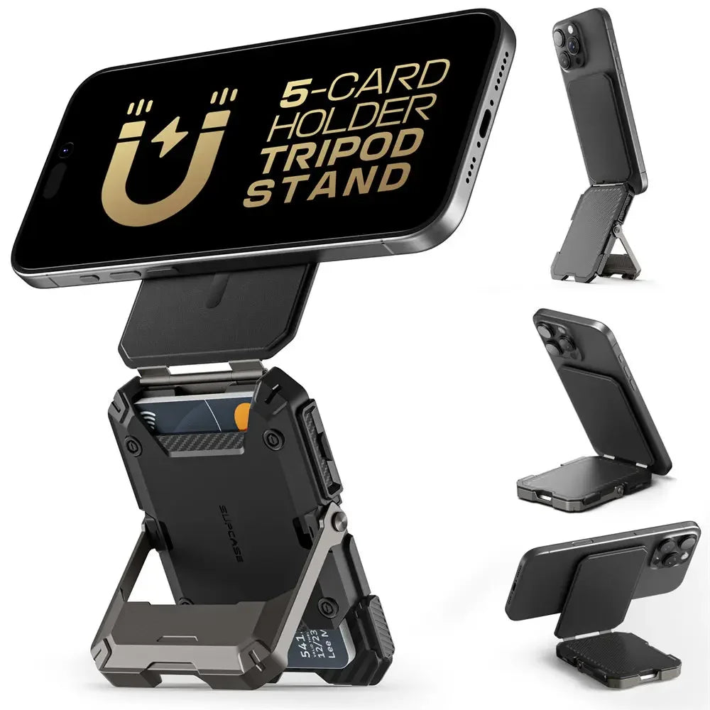 Soporte magnético tipo trípode SUPCASE con tarjetero para iPhone 16/15/14/13/12