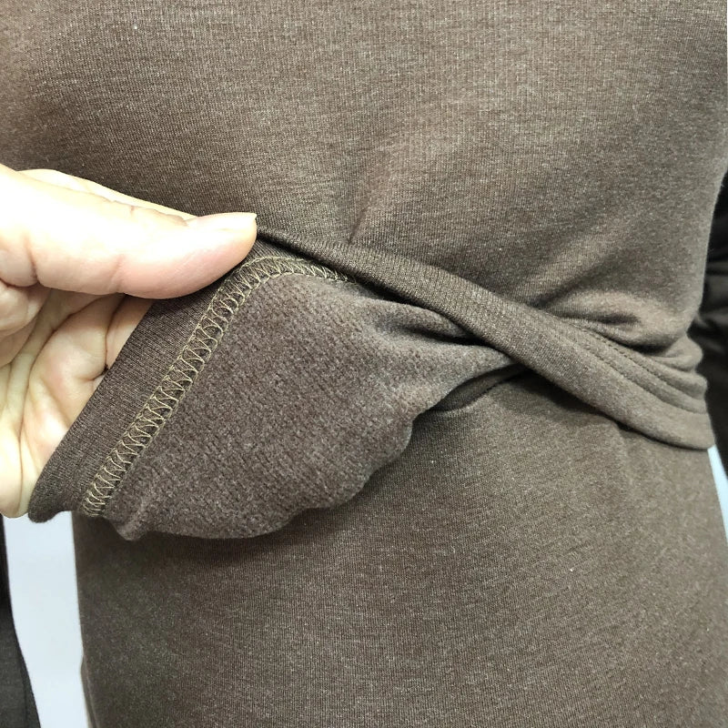 Autumn Winter Maternity Clothes Turtleneck Warm Long Sleeve