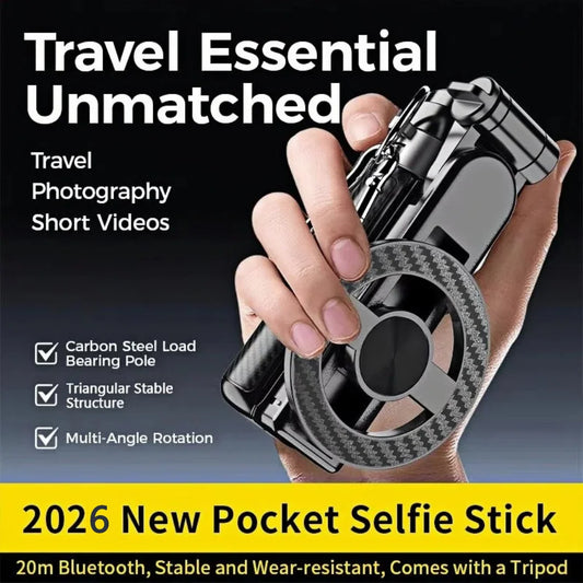 4-in-1 Multifunctional Magnetic mini Selfie Stick with 360° Rotation Wireless Bluetooth