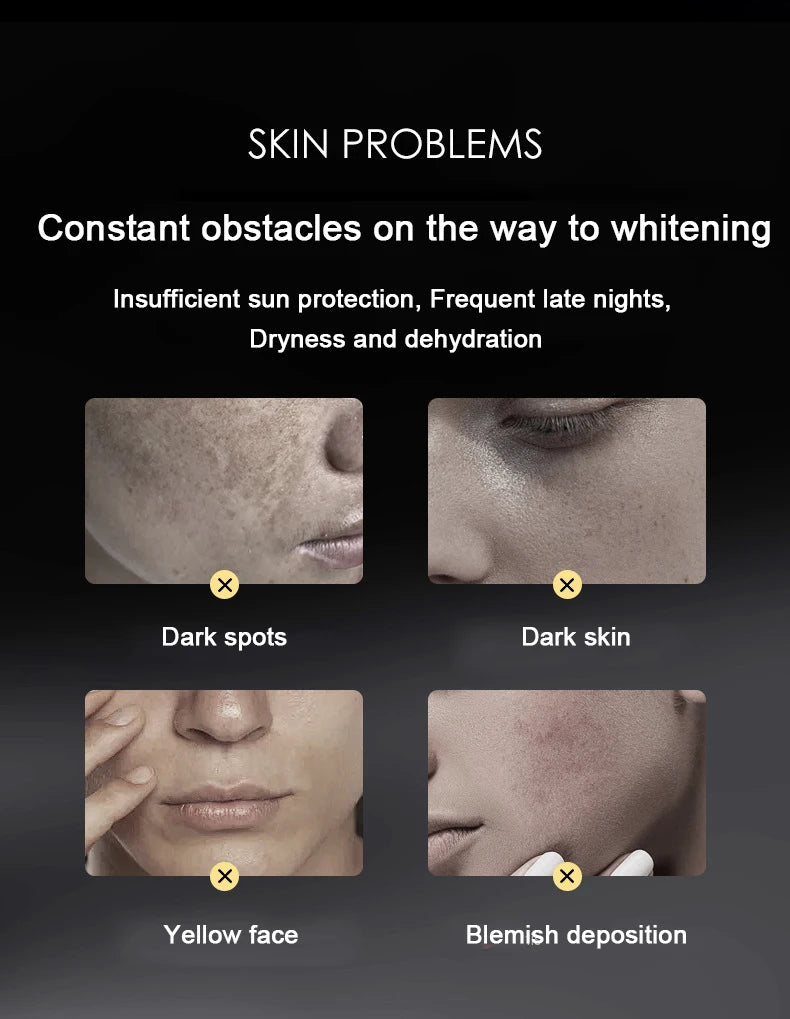 Sérum facial coreano em pó liofilizado com niacinamida e levedura, Pro-Xylane, hidrata, rejuvenesce e remove a melanina.