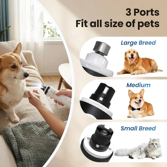 New Dog Nail Clippers With LED Light Low Noise Pet Nail Clipper Electric