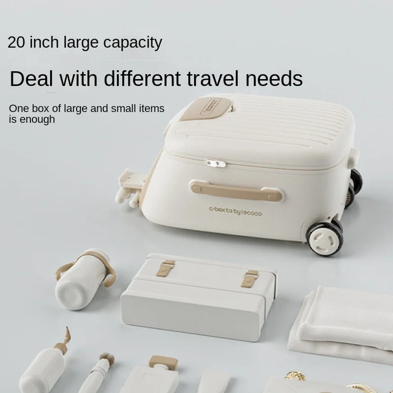 Lazy Walking Suitcase Can Sit Ride Children's Luggage  Baby Travel