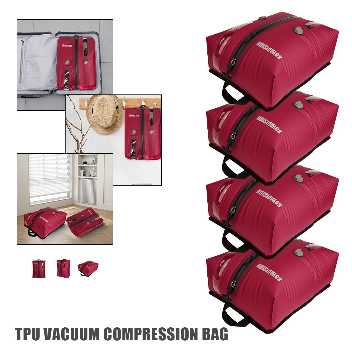 ¡Gran oferta! Bolsas de vacío de TPU S M L, bolsas de compresión al vacío reutilizables, equipaje impermeable