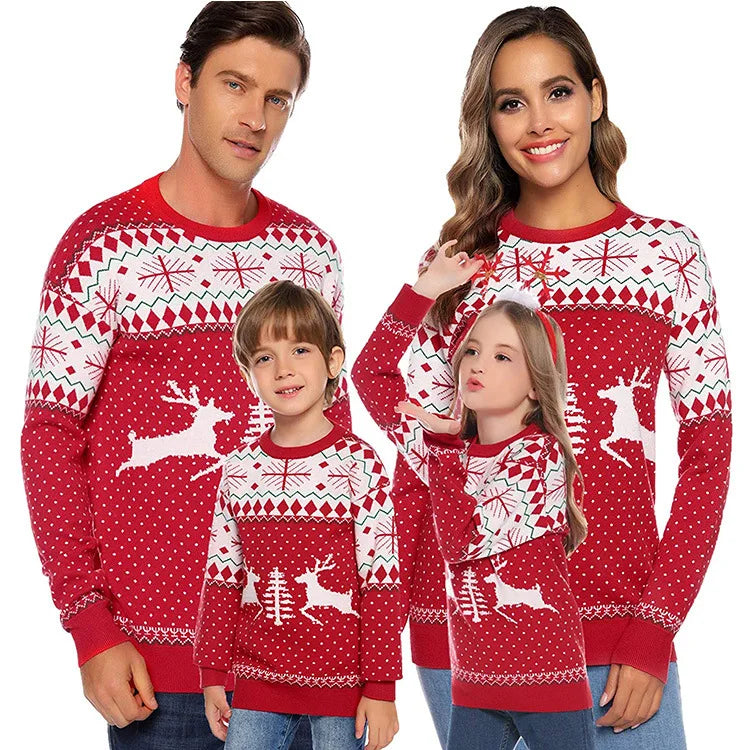 2025 New Christmas Matching Sweaters for Women Men Couples Knitwear Jacquard