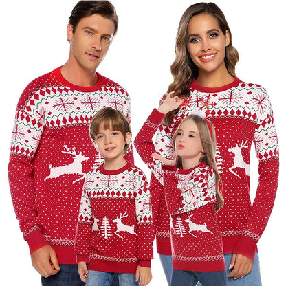 2025 New Christmas Matching Sweaters for Women Men Couples Knitwear Jacquard