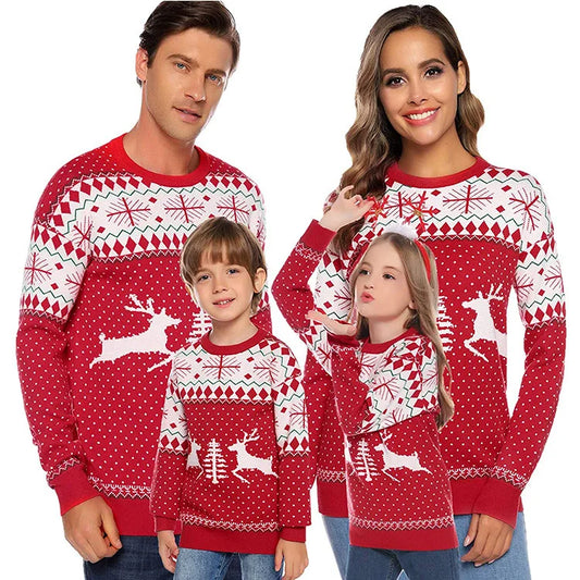 2025 New Christmas Matching Sweaters for Women Men Couples Knitwear Jacquard
