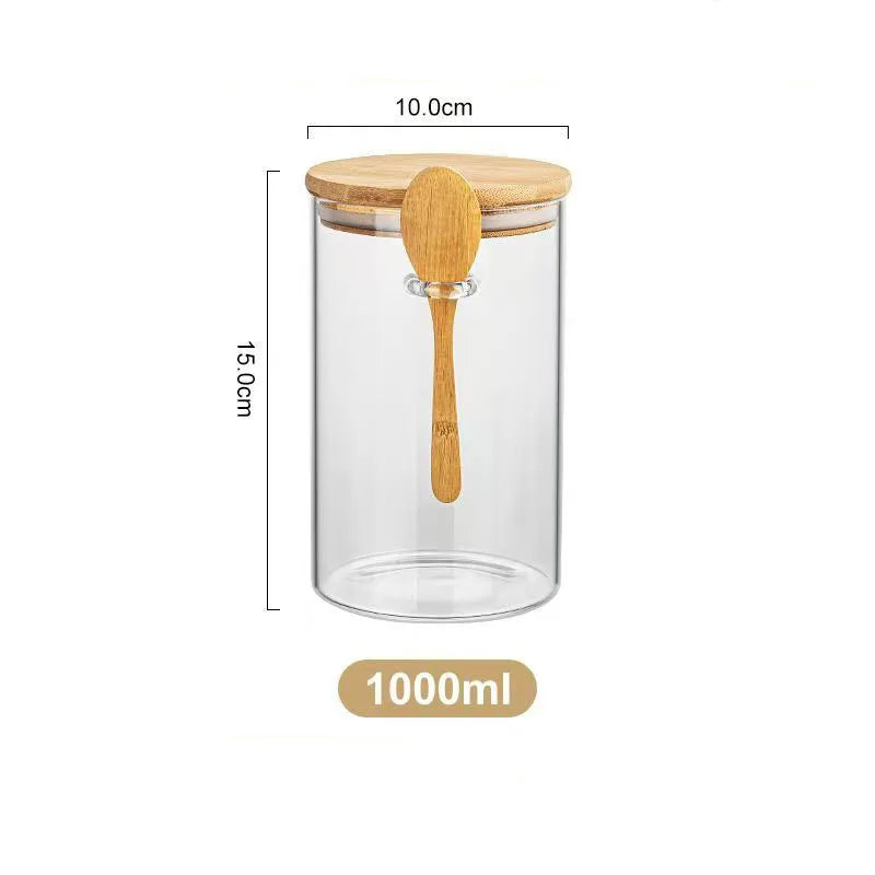 1 recipiente hermético para alimentos, para cocina, de vidrio.