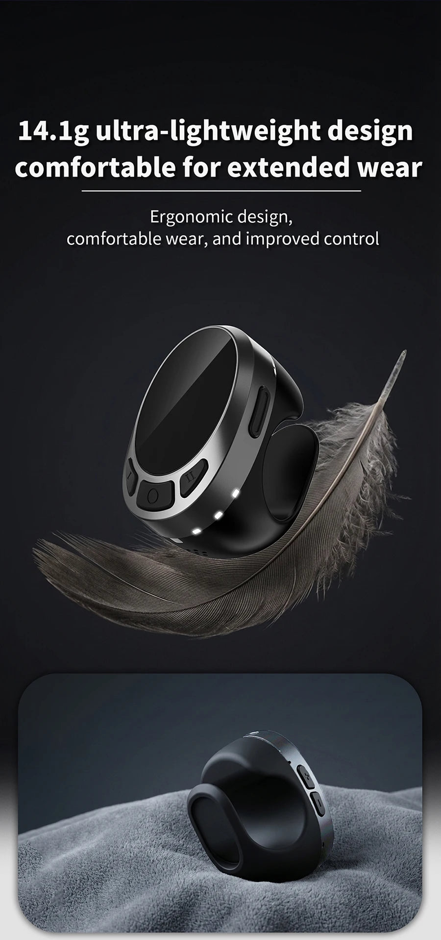 TikTok remote, scrolling ring, finger mouse, bluetooth page turner
