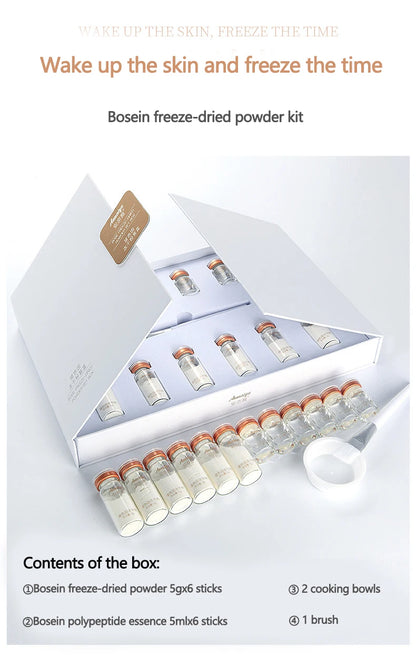 Kit de mascarilla facial coreana con esencia de péptidos de colágeno y ácido hialurónico hidratante.