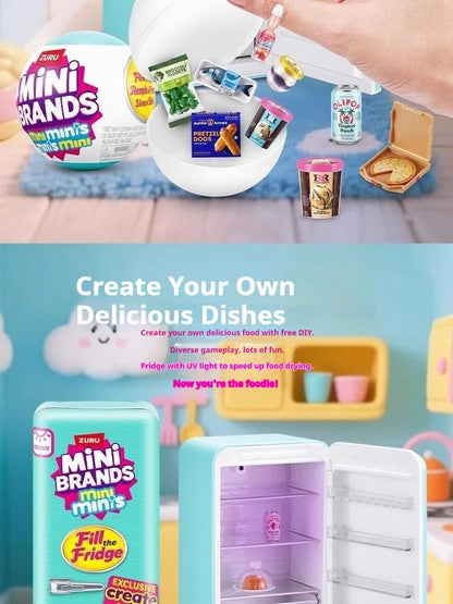 ZURU Mini Brands Refrigerator Bola Ciega Miniatura Refrigerator de Juguete de Simulación Genuina