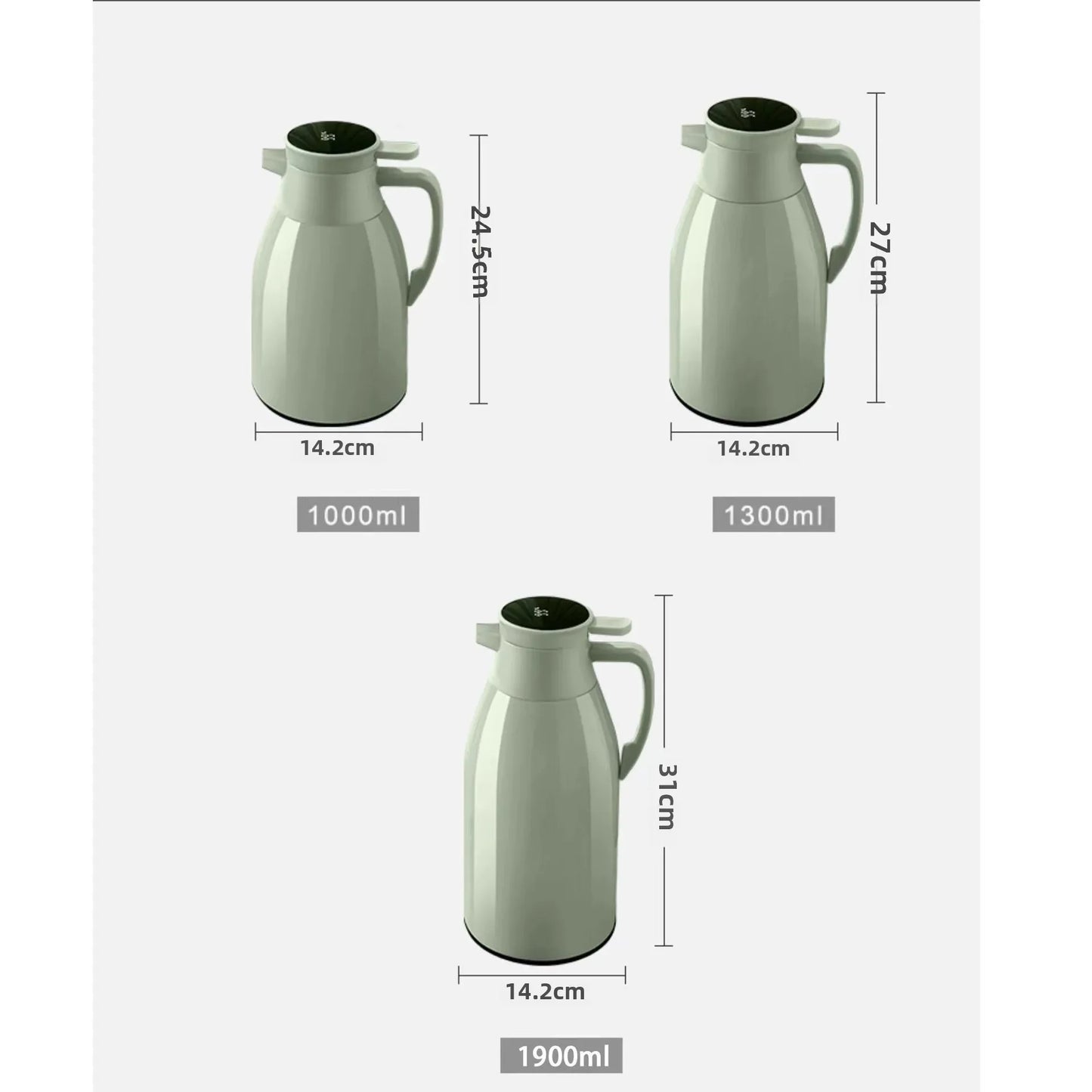 Hervidor térmico de cocina con pantalla digital para café, termo de vidrio de 1/1,3/2 l