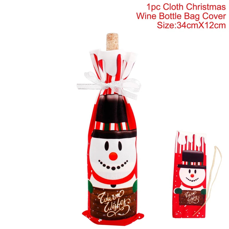Christmas Wine Bottle Cover Merry Christmas Decoration For Home