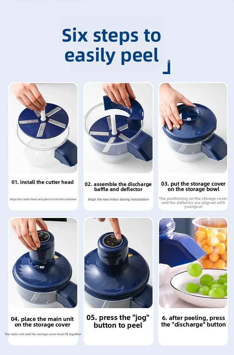 Pelador de Fruta Eléctrico Automático, Máquina Peladora Inteligente, Inalámbrico Portátil