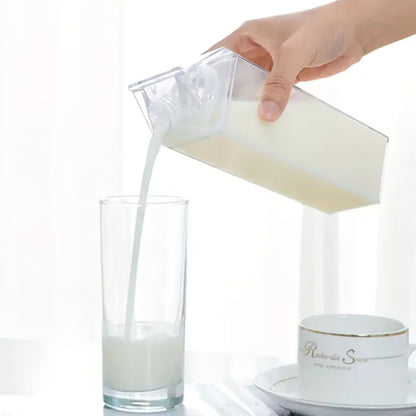 Vaso de agua con diseño de caja de leche transparente súper caliente de 500/1000 ml, estilo coreano