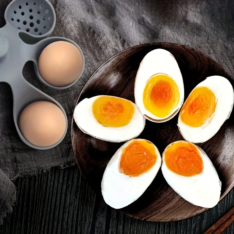 Soporte para huevos 4/6, cocedor de huevos de silicona resistente a altas temperaturas