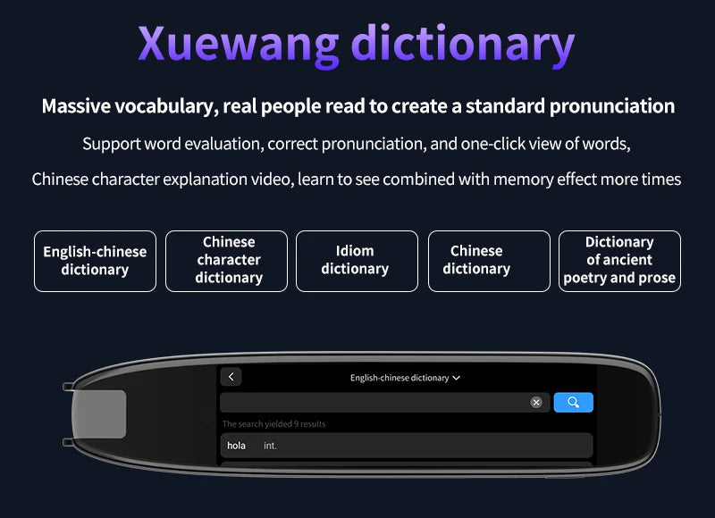 Translation Pen for Dyslexia Scanner Reading Pen 142 Text to Speech Smart Recording