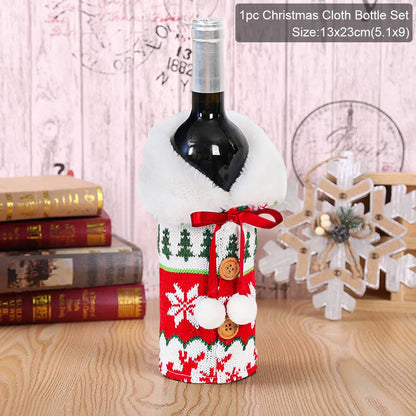 Christmas Wine Bottle Cover Merry Christmas Decoration For Home