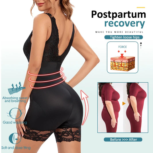 Shapewear Women Full Body Shaper Slimming Bodysuits Lace Corset Waist Trainer Shaping