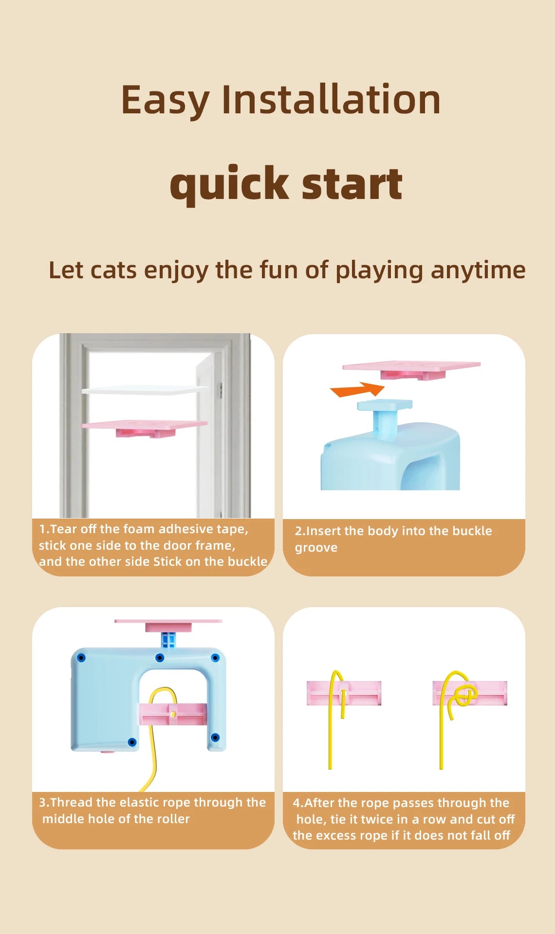 Cats Toys Pet Stress Relief Rechargeable Interactive Hanging Door