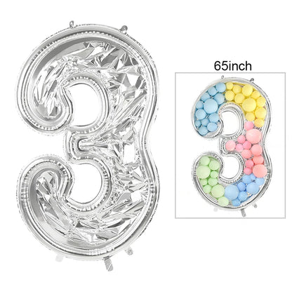 68inch Large Foil Number Balloon DIY Filling Frame 1st 18th Birthday