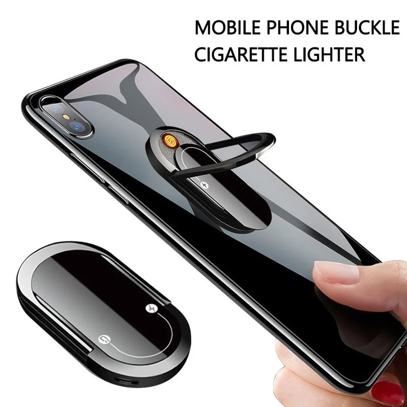 USB Plasma Lighter Can Be Used As Phone Holder 2 In 1 Portable Creative Multifunctional