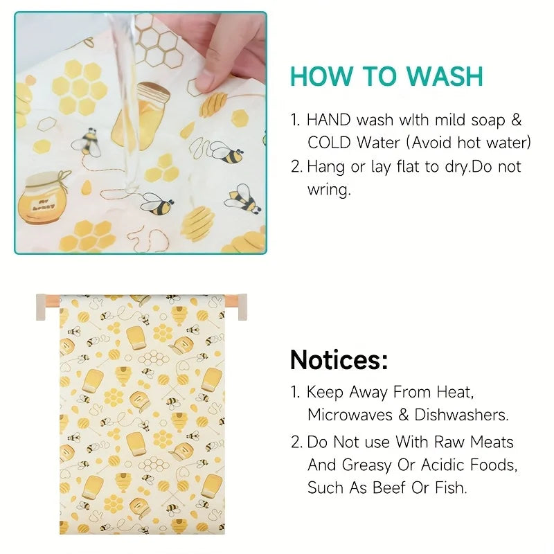 Envase reutilizable de cera de abeja para conservar alimentos, apto para sándwiches, fr