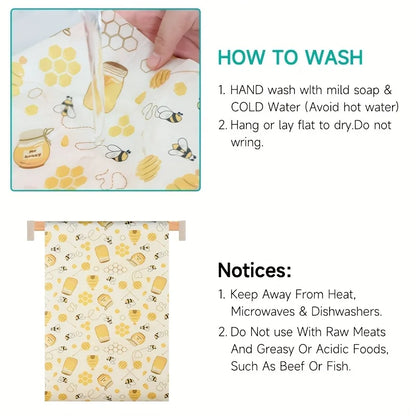 Envase reutilizable de cera de abeja para conservar alimentos, apto para sándwiches, fr