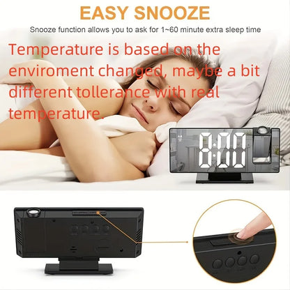 Projection alarm clock  multifunction Intelligent luminous clock Bedroom