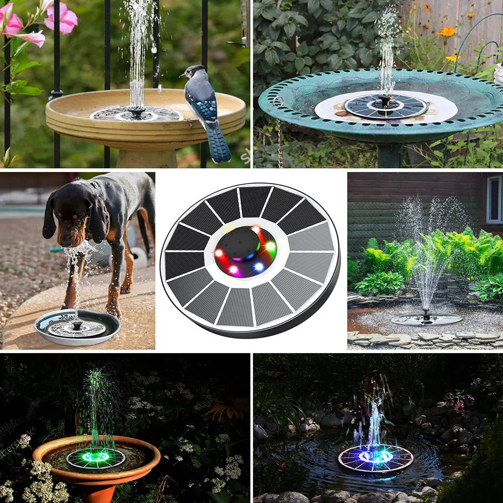 Solar Fountain Pump for Bird Bath with Lights,3.5W Solar Water Fountain