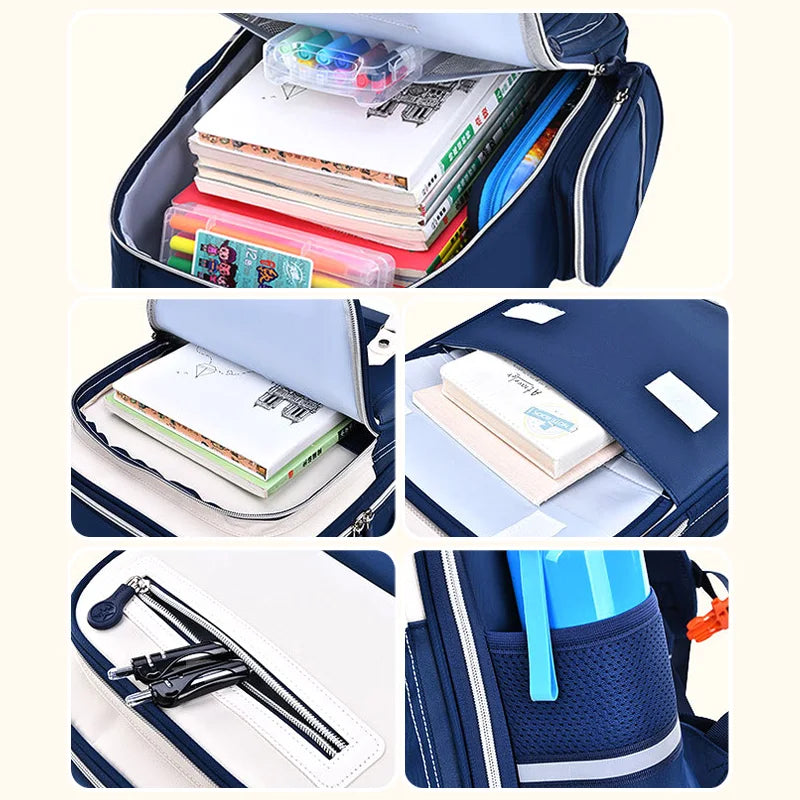 Kids Ergonomic School Bag Large Capacity Backpack for Primary School