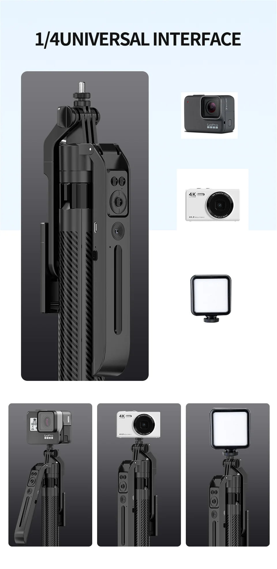 COOL DIER C12 AI Tracking gimbal Trípode Estabilizador de cardán Palo selfi inalámbrico plegable
