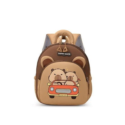 Kawaii Cartoon Capybara Backpack Nylon Lightweight Capybara School Bag Large
