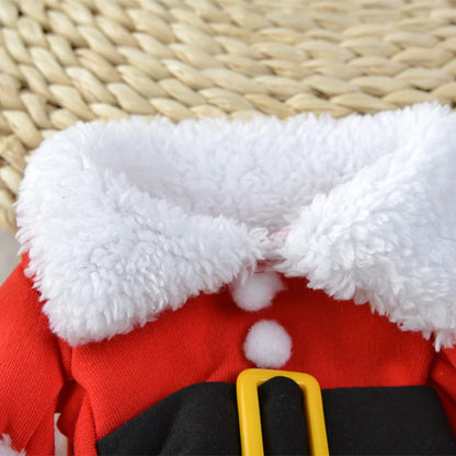 Funny Cat Costume For Christmas Festival Cute Santa Claus Cosplay Pet Jumpsuit