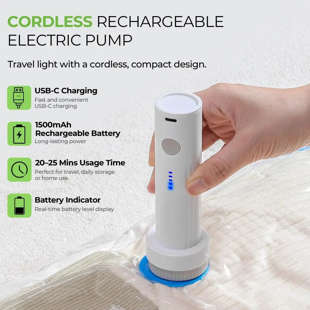 New Rechargeable Electric Vacuum Pump Portable Low Noise Compressed Bag Air
