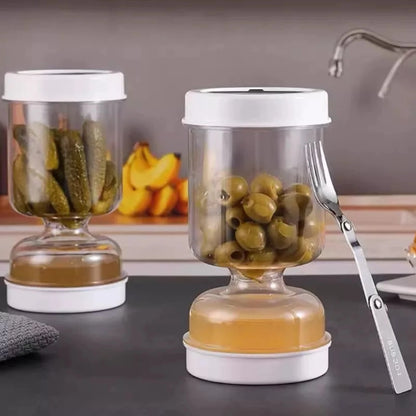 Olive & Kimchi Filter New Container Hourglass Jar With Filter Flip Pickle