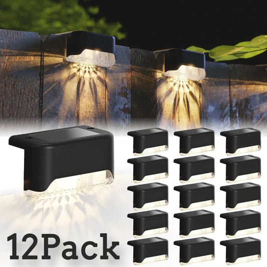 4/8/12Pack Solar Deck Lights, Auto On/Off Outdoor Waterproof Solar Step Wall Lights