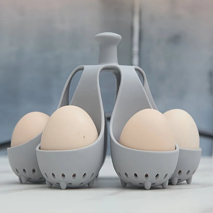 Soporte para huevos 4/6, cocedor de huevos de silicona resistente a altas temperaturas