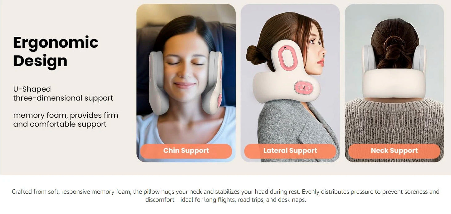 Neck Massager and Heat, U-Shape Memory Foam Airplane Pillows