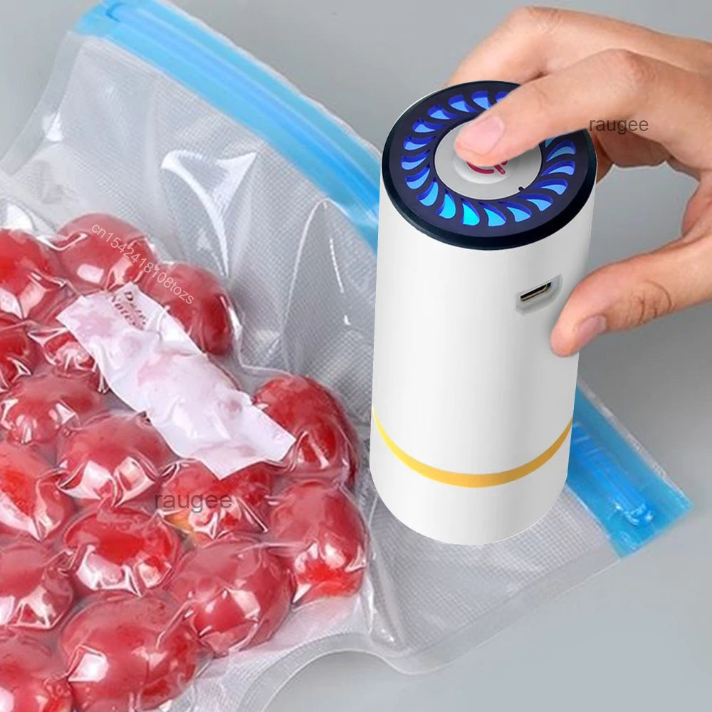 Mini bomba de aire eléctrica recargable para bolsa sellada al vacío para conservar alimentos frescos