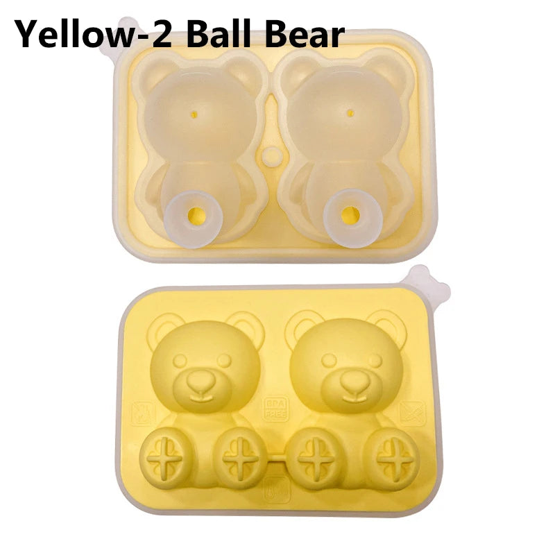 Cute Teddy Bear Ice Cube Making Mold Splash-proof