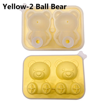 Cute Teddy Bear Ice Cube Making Mold Splash-proof